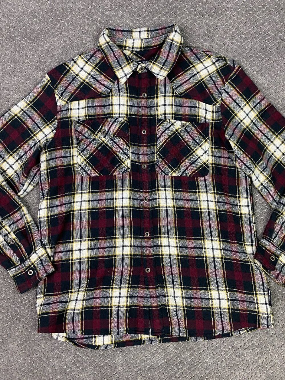 Outdoor Research Flannel Shirt Mens Medium Brown Plaid Feedback Button Down Up